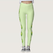 Leggings Fruits De Pomme De Carton Vert Sur Vert Clair (Devant)