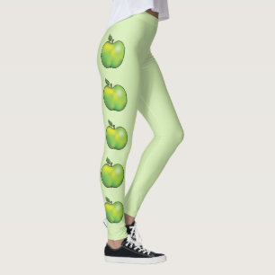 Leggings Fruits De Pomme De Carton Vert Sur Vert Clair