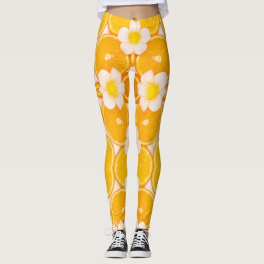Leggings Fruits et fleurs art moderne tendance (Devant)