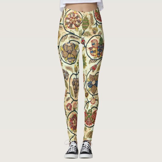 Leggings Fruits et fleurs de broderie (Devant)