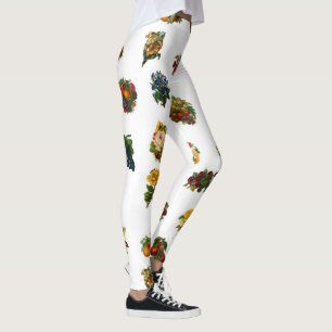 Leggings Fruits et fleurs vintages