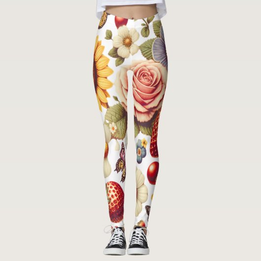 Leggings Fruits fabuleux et fleurs parfumées (Devant)