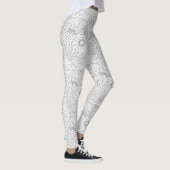 Leggings Fruits tropicaux sans couture motif noir et blanc (Droite)