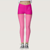 Leggings Fuchsia Monogrammed Shorts Pink Tights Gold Bordur (Devant)