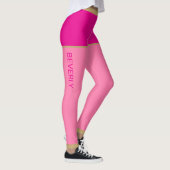 Leggings Fuchsia Monogrammed Shorts Pink Tights Gold Bordur (Droite)