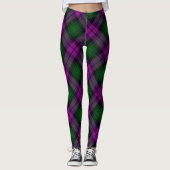 Leggings Fuchsia Plaid moderne violet vert (Devant)