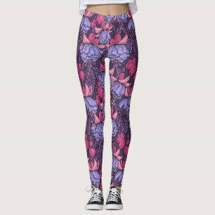 Leggings Fuchsia rose et violet
