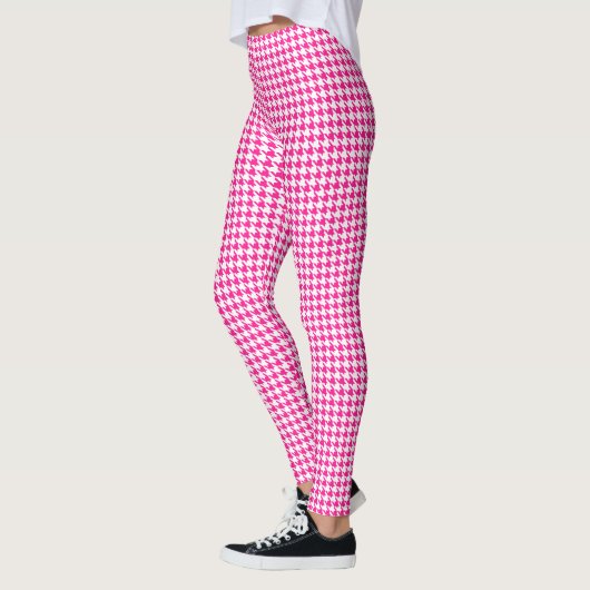 Leggings Fuchsia rose Moyenne Houndstooth (Gauche)