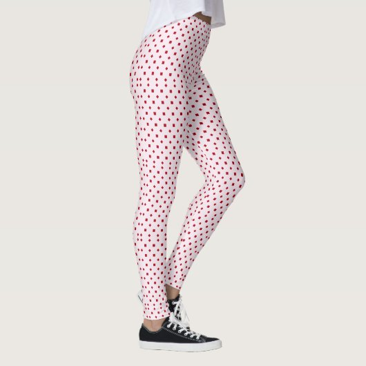 Leggings Fuchsia Rouge Carmin Points Motif (Droite)