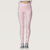 Leggings Fuchsia Rouge Carmin Points Motif (Devant)