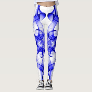 Leggings Fumée bleue symétrique minimaliste blanc