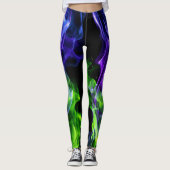 Leggings Fumée de flamme colorée chaude (Devant)