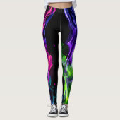 Leggings Fumée de flamme colorée chaude (Devant)