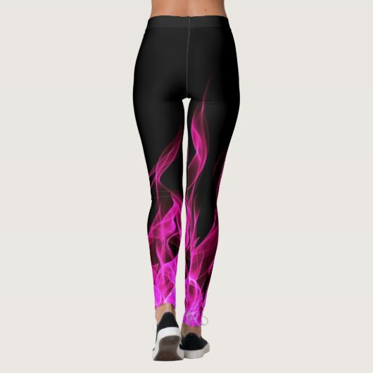 Leggings Fumée de flamme rose chaud (Dos)