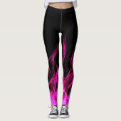 Leggings Fumée de flamme rose chaud (Devant)