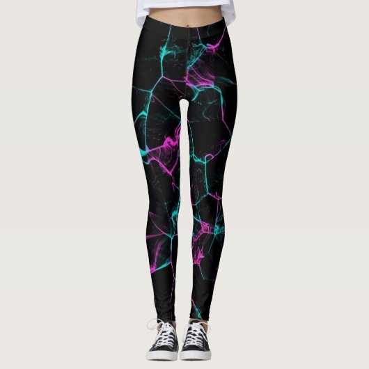 Leggings Fumée de flamme rose chaud (Devant)