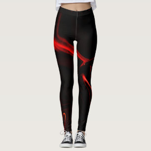 Leggings Fumée rouge ou ondulations sur le rouge le plus fo
