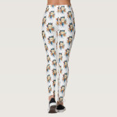 Leggings Fun Blue et Orange Frog Motif (Dos)