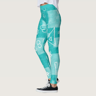 Leggings Fun Blue School Enseignant ABC