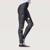 Leggings Fun Céleste Doodles Galaxy Motif Noir (Droite)