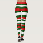 Leggings Fun Christmas Deck the Halls Crew Red Green Stripe (Dos)