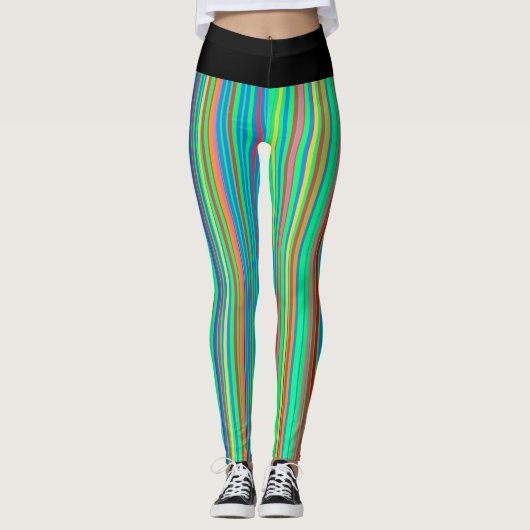 Leggings Fun Colorful Stripes Pattern (Devant)