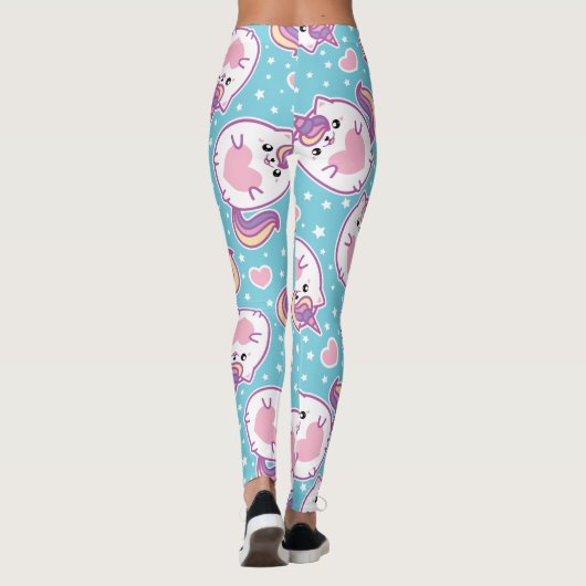 Leggings Fun Cute Chubby Kitschy Unicorn Kitty (Dos)