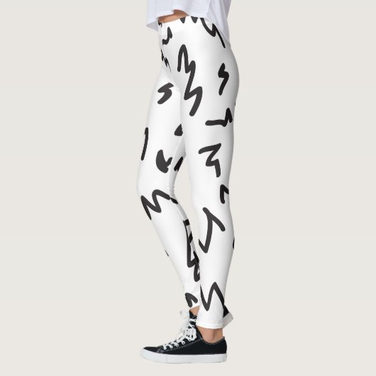 Leggings Fun et moderne noir et blanc (Gauche)