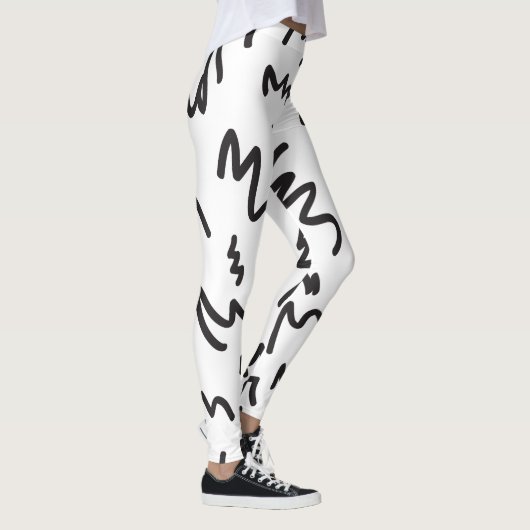 Leggings Fun et moderne noir et blanc (Droite)