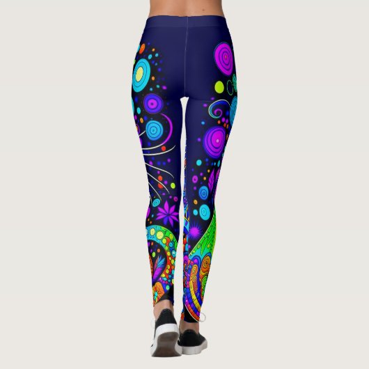 Leggings Fun Excentric Comical Chat Tous-Sur-Impression Leg (Dos)