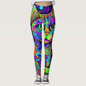 Leggings Fun Excentric Comical Chat Tous-Sur-Impression Leg (Devant)