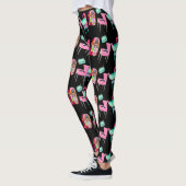 Leggings Fun Fifties Jukebox Music Players Motif (Gauche)