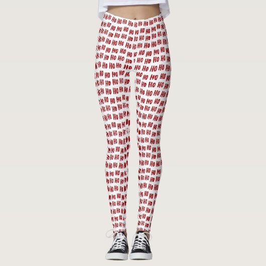 Leggings Fun Ho Ho Ho Texte Fêtes Motif Noël (Devant)