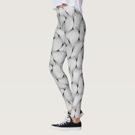 Leggings Fun Look Black Interwoven Lignes (Gauche)