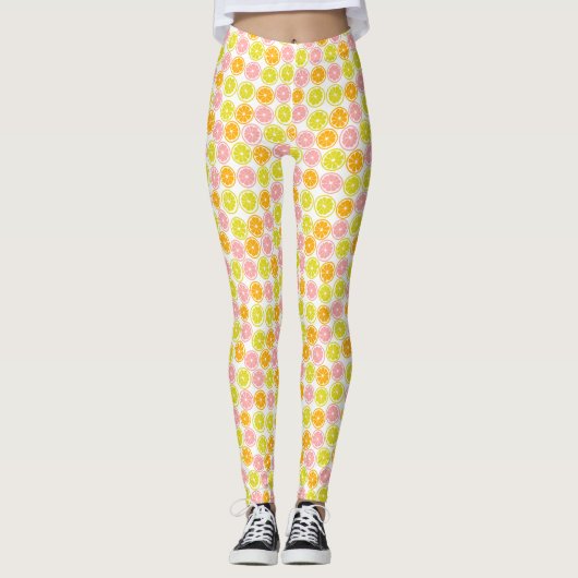 Leggings Fun Motif de fruits d'agrumes (Devant)