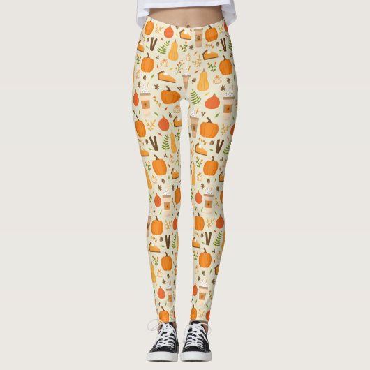 Leggings Fun Orange Fall Motif (Devant)