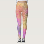 Leggings Fun Pastel rose et orange sirène Motif<br><div class="desc">Cool Pastel Pink,  Purple et Orange Ombre Mermaid Scales avec Motif à huile or. Cette empreinte amusante de sirène est parfaite pour un cadeau d'anniversaire sous la mer de sirène.</div>