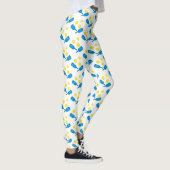 Leggings Fun Pickleball Blue Yellow Motif (Droite)