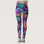 Leggings Fun Precieux tranche de pierre Agates design avec (Devant)