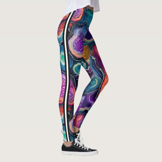 Leggings Fun Precieux tranche de pierre Agates design avec (Droite)