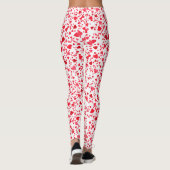 Leggings Fun Red Confetti Hearts Motif (Dos)