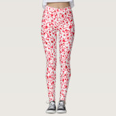 Leggings Fun Red Confetti Hearts Motif (Devant)