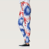 Leggings Fun Tie Dye Motif rouge blanc bleu (Gauche)