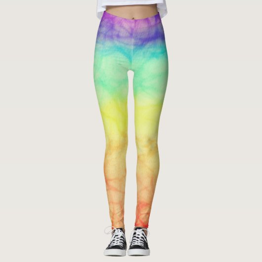 Leggings Fun Tie Dye Rainbow Yoga (Devant)