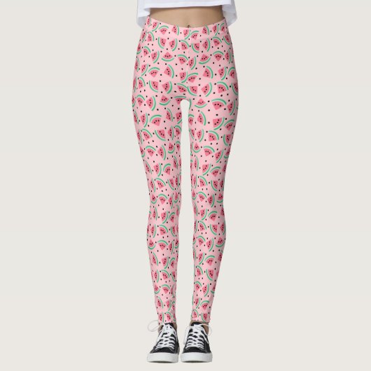 Leggings Fun Watermelon Slice Motif Summer Vibes (Devant)