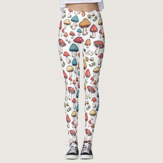 Leggings Fungi Fancy : Un Doodle De Champignons Whimsical (Devant)