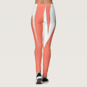 Leggings Funky Abstrait Art Coral Blanc (Dos)