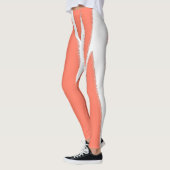 Leggings Funky Abstrait Art Coral Blanc (Gauche)