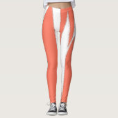 Leggings Funky Abstrait Art Coral Blanc (Devant)