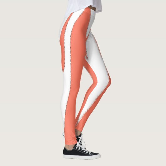 Leggings Funky Abstrait Art Coral Blanc (Droite)